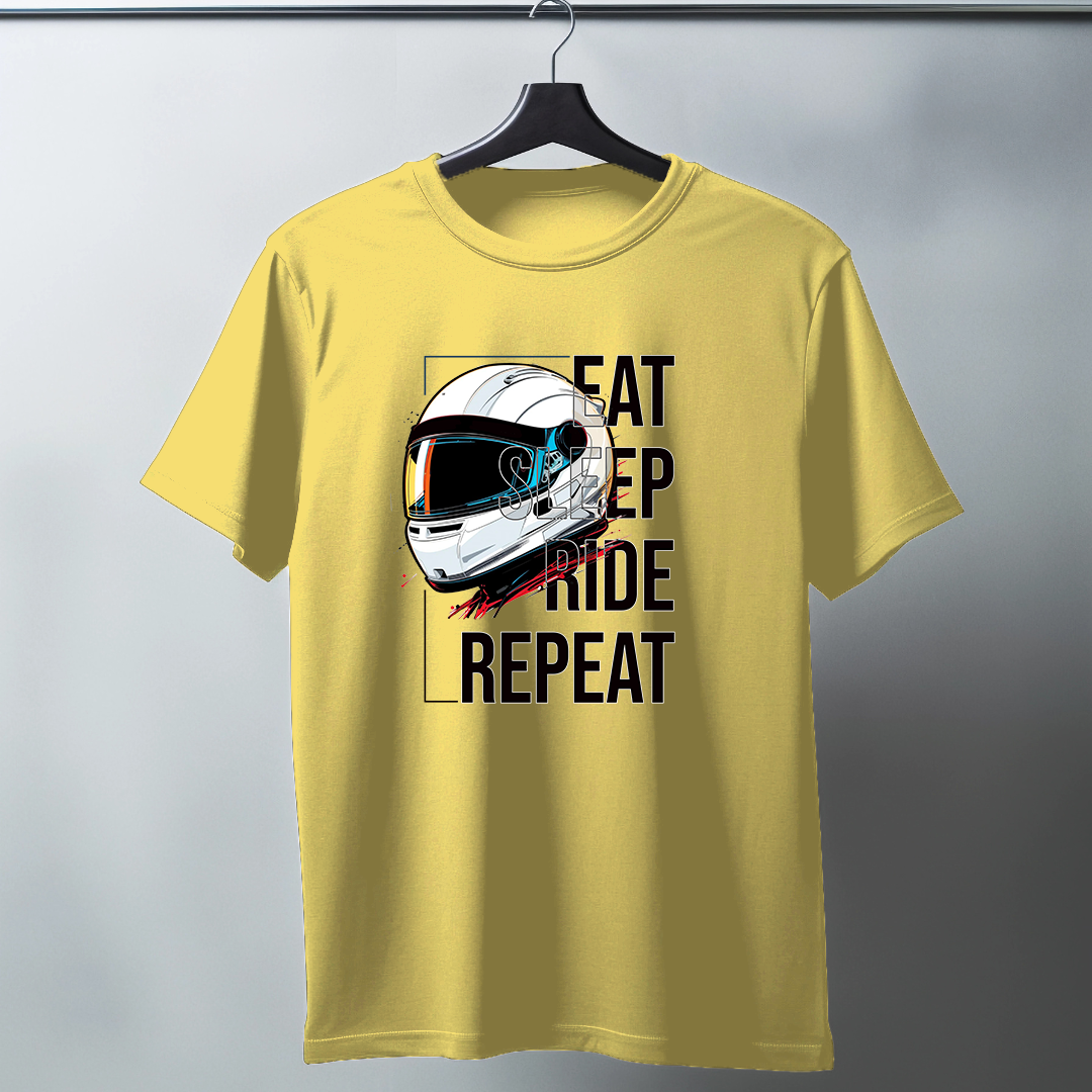 Eat Sleep Ride Repeat Half Sleeve T-Shirt