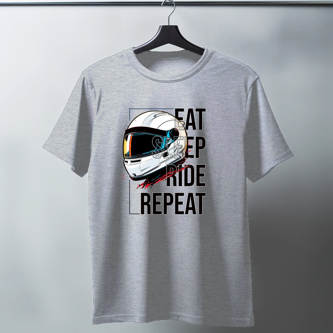 Eat Sleep Ride Repeat Half Sleeve T-Shirt
