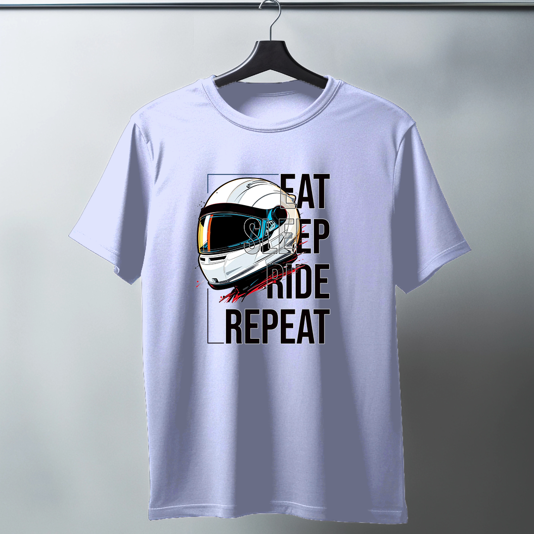 Eat Sleep Ride Repeat Half Sleeve T-Shirt
