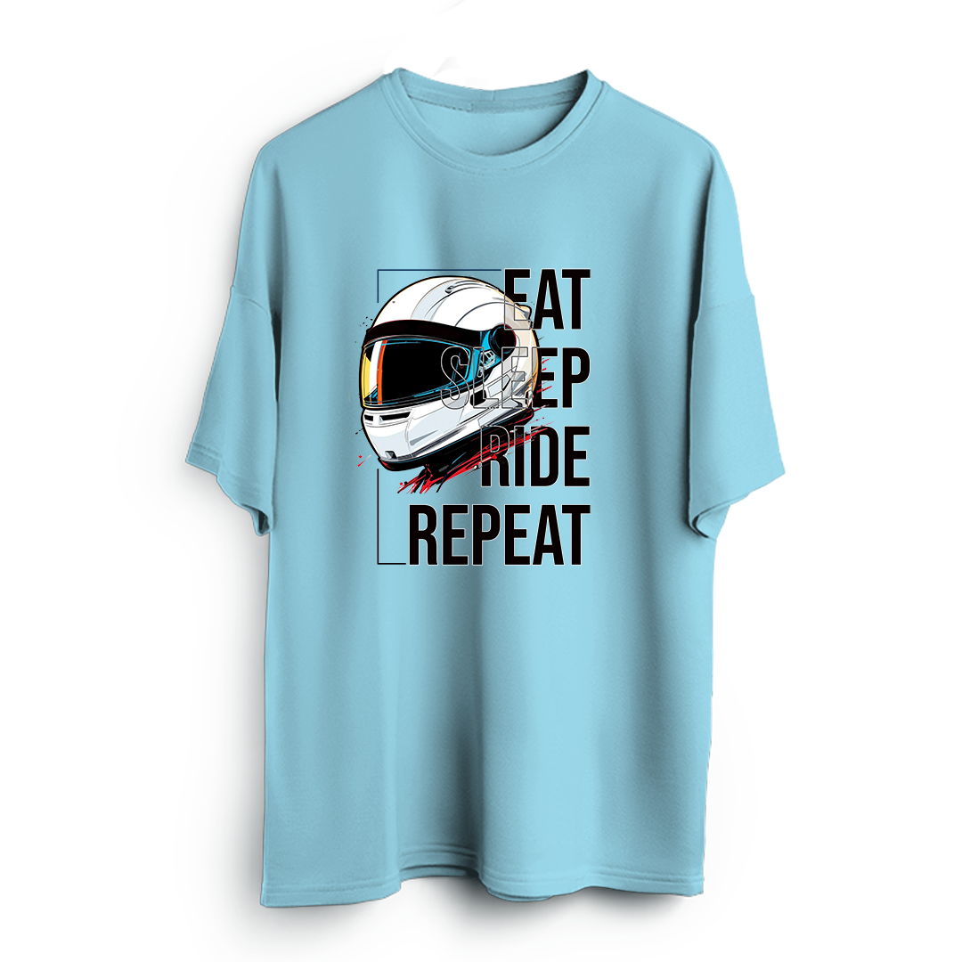 Eat Sleep Ride Repeat Oversized T-Shirt