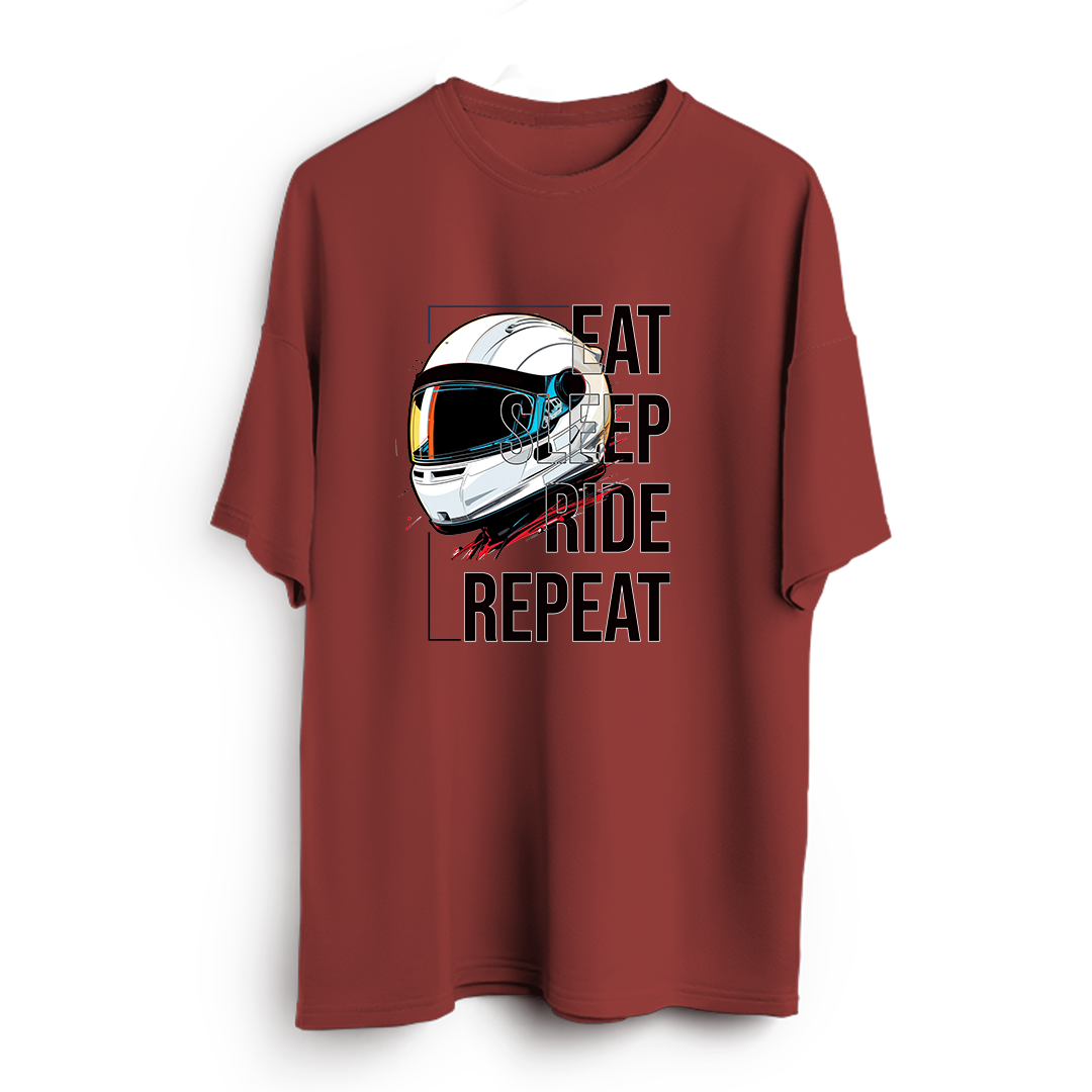 Eat Sleep Ride Repeat Oversized T-Shirt