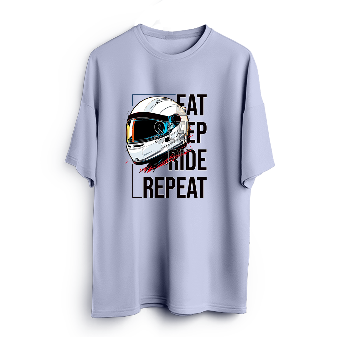 Eat Sleep Ride Repeat Oversized T-Shirt