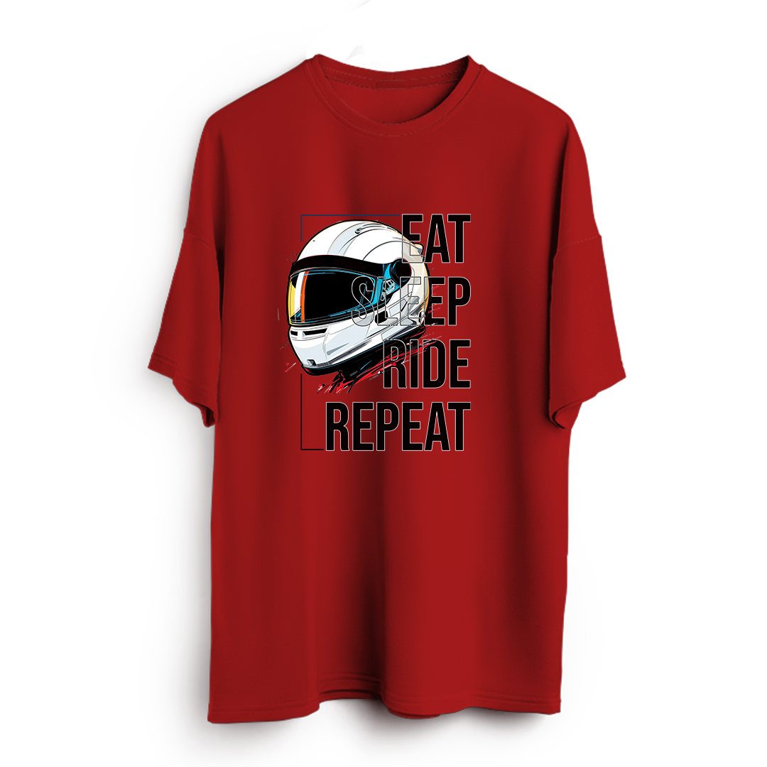 Eat Sleep Ride Repeat Oversized T-Shirt