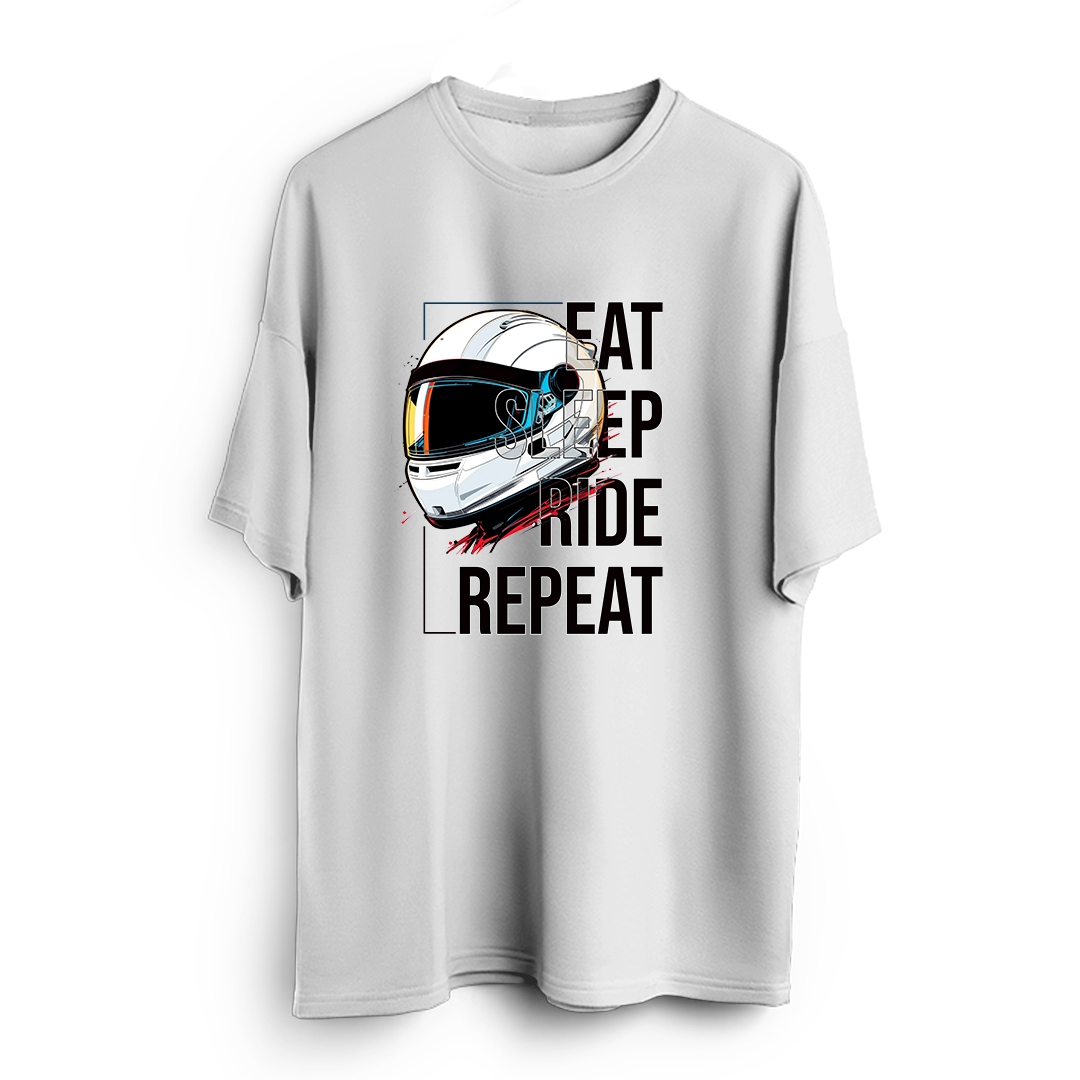 Eat Sleep Ride Repeat Oversized T-Shirt