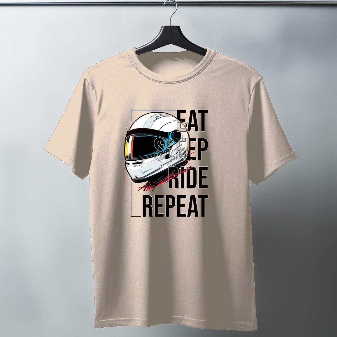 Eat Sleep Ride Repeat Half Sleeve T-Shirt