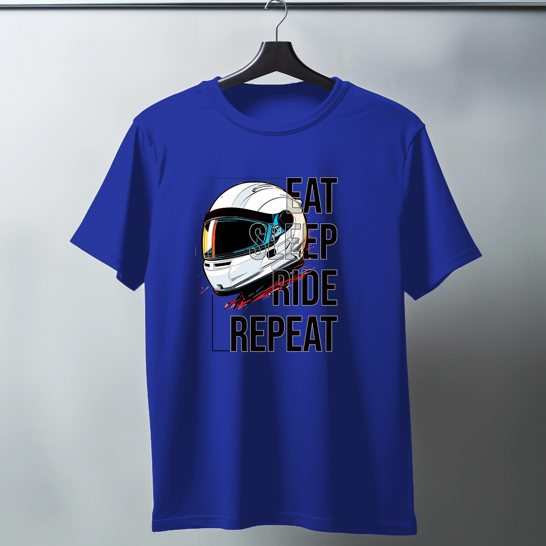 Eat Sleep Ride Repeat Half Sleeve T-Shirt