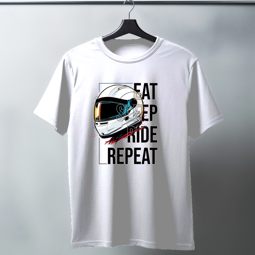 Eat Sleep Ride Repeat Half Sleeve T-Shirt