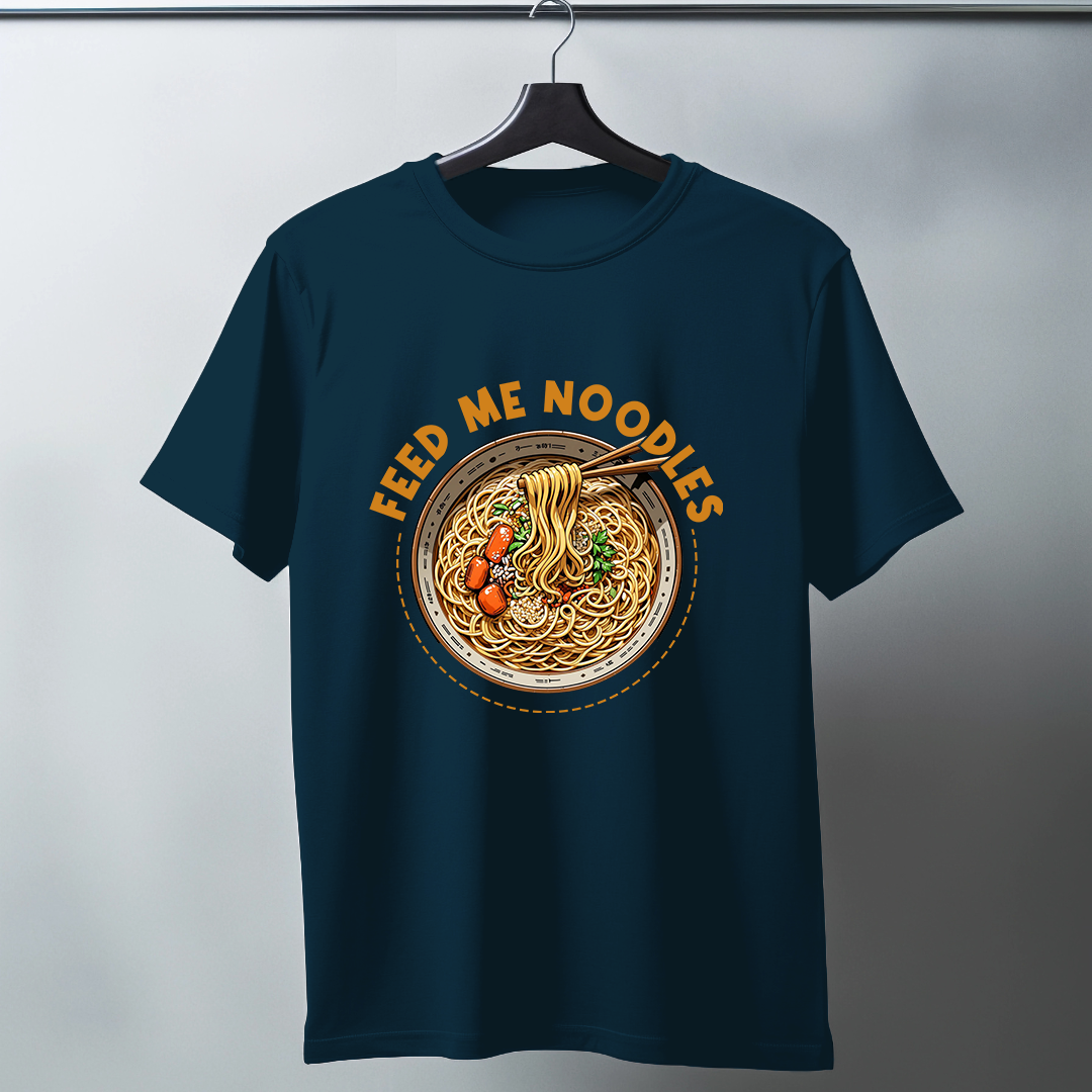 Feed Me Noodles Half Sleeve T-Shirt