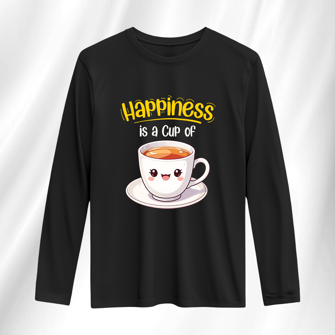 Happiness Is A Cup Of Tea Full Sleeve T-Shirt