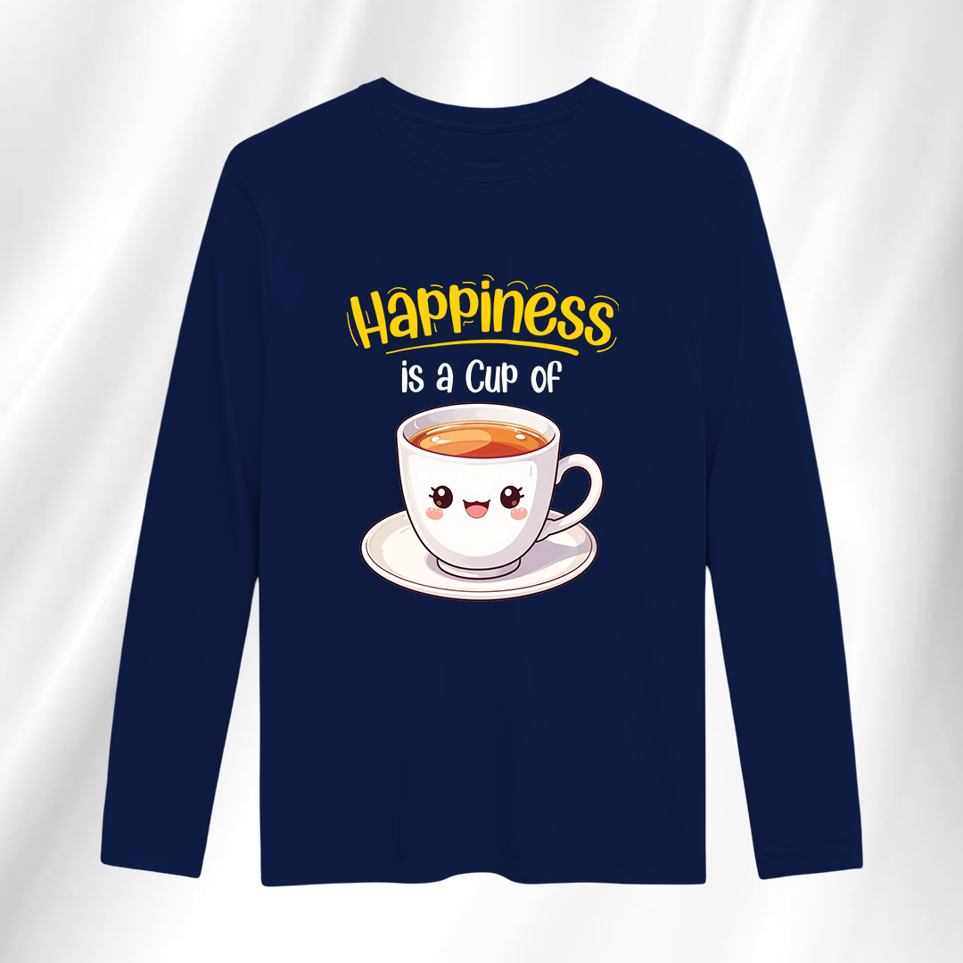 Happiness Is A Cup Of Tea Full Sleeve T-Shirt