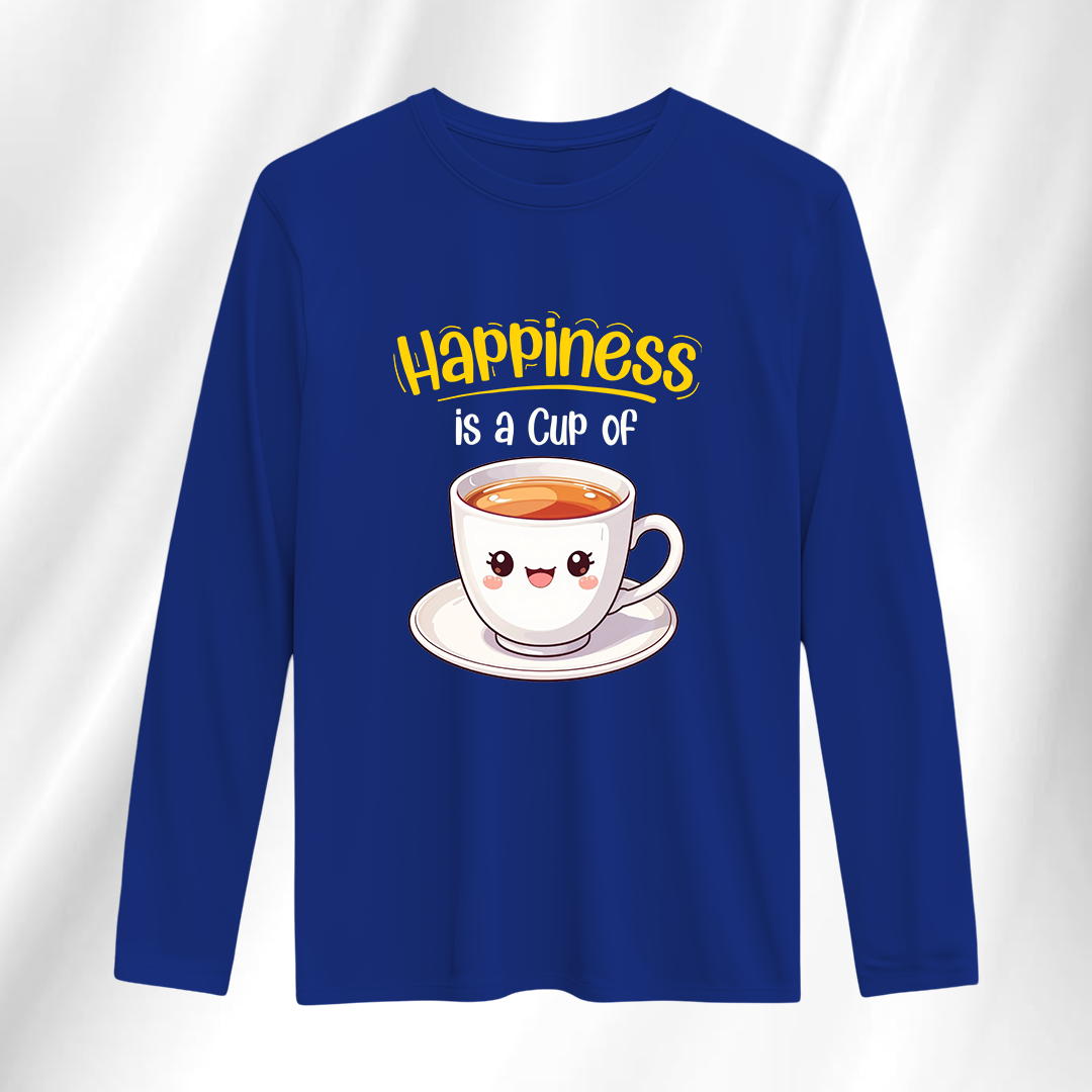 Happiness Is A Cup Of Tea Full Sleeve T-Shirt