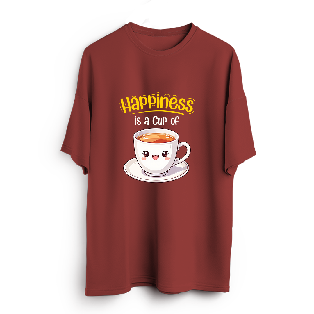 Happiness Is A Cup Of Tea Oversized T-Shirt