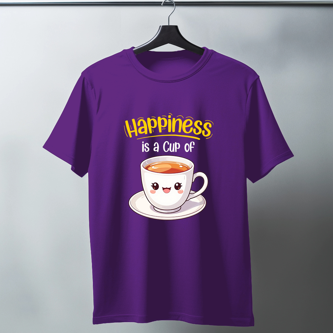 Happiness Is A Cup Of Tea Half Sleeve T-Shirt