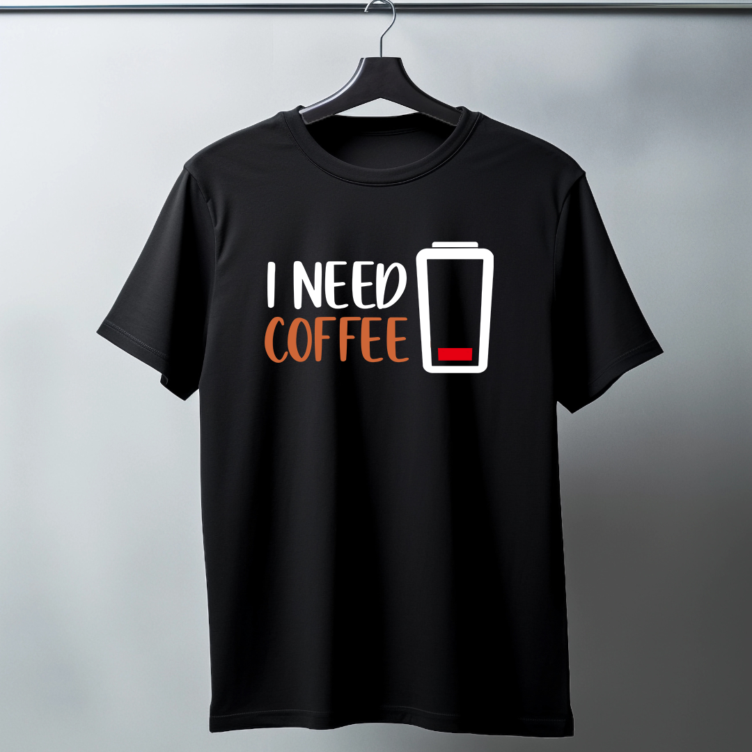 I Need Coffee Half Sleeve T-Shirt