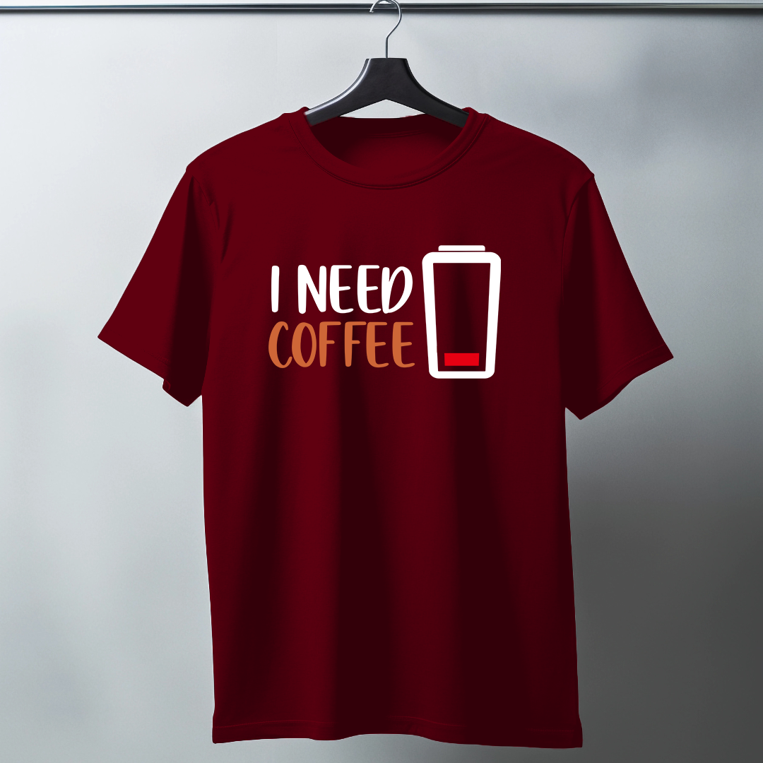I Need Coffee Half Sleeve T-Shirt