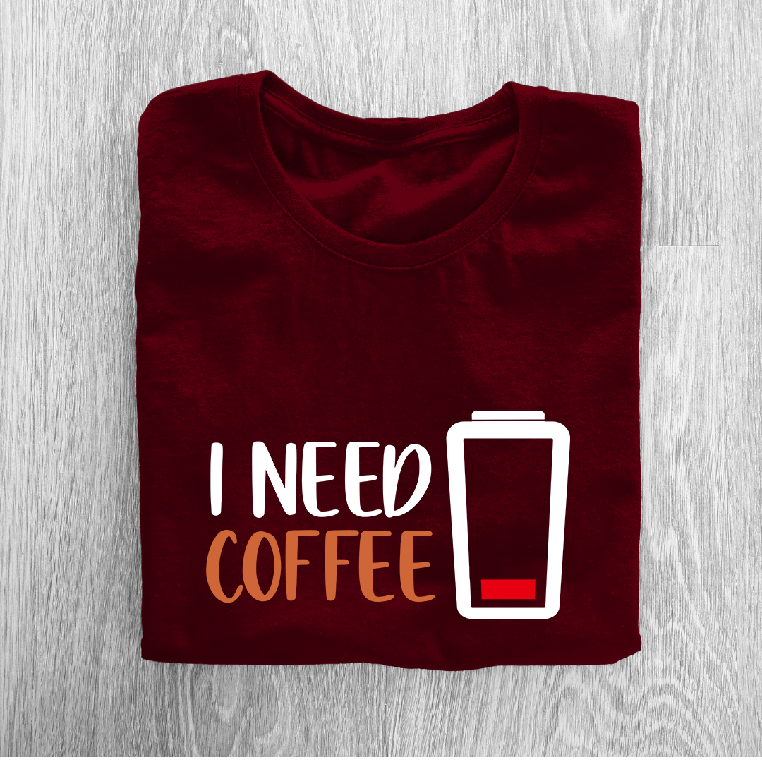 I Need Coffee Half Sleeve T-Shirt
