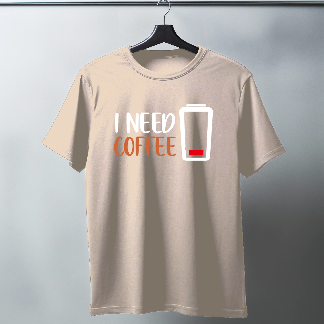 I Need Coffee Half Sleeve T-Shirt