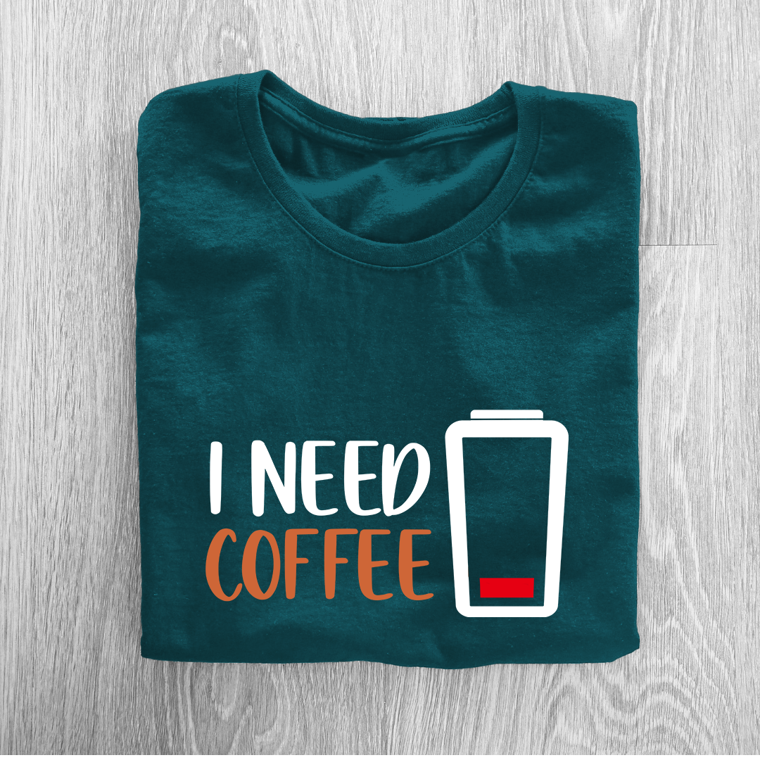 I Need Coffee Half Sleeve T-Shirt