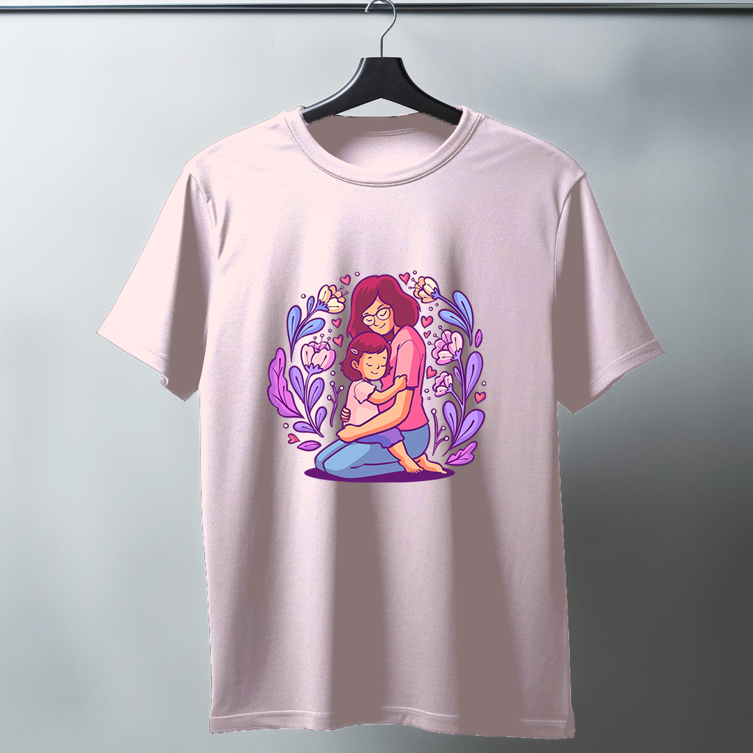 Mother And Daughter Half Sleeve T-Shirt