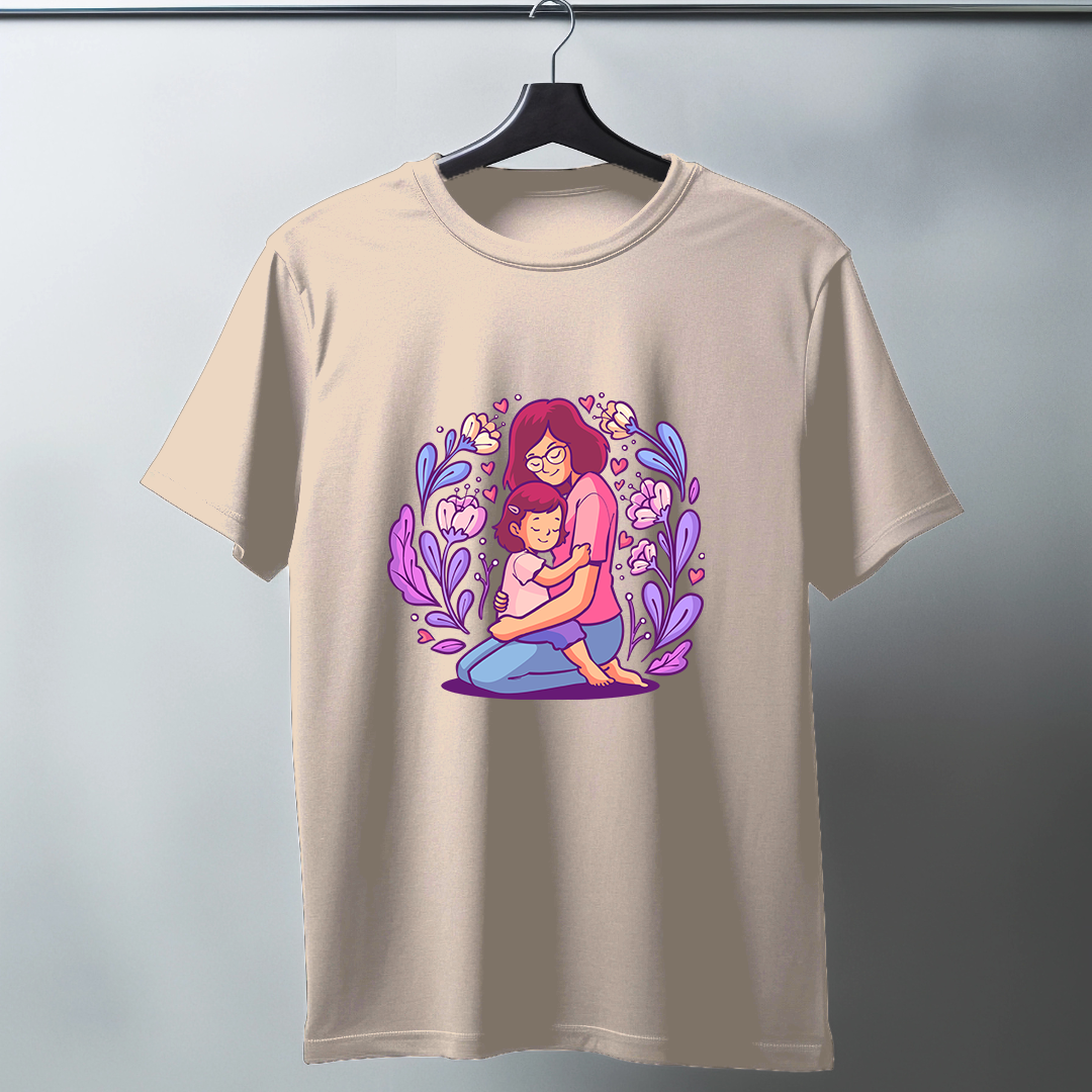 Mother And Daughter Half Sleeve T-Shirt