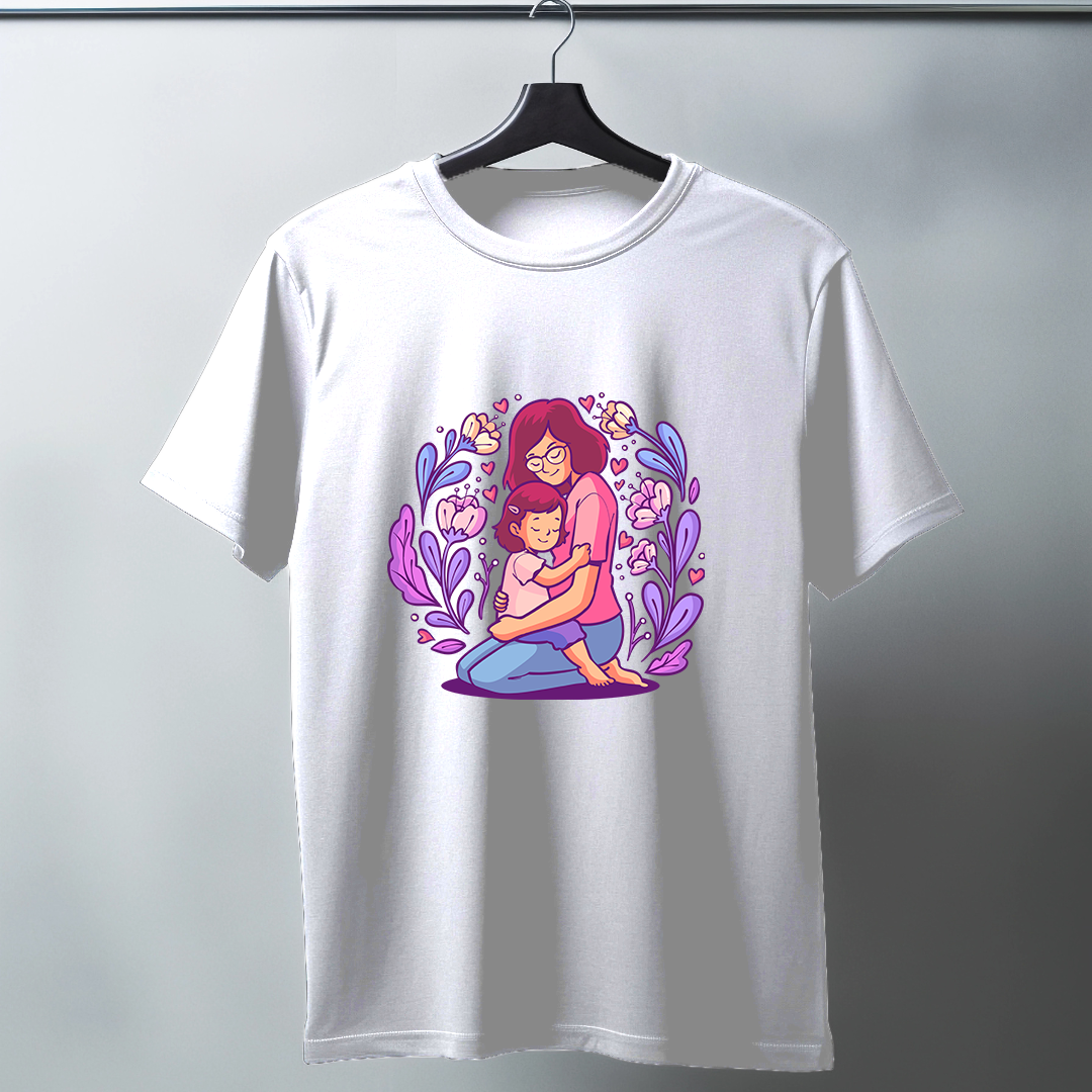 Mother And Daughter Half Sleeve T-Shirt