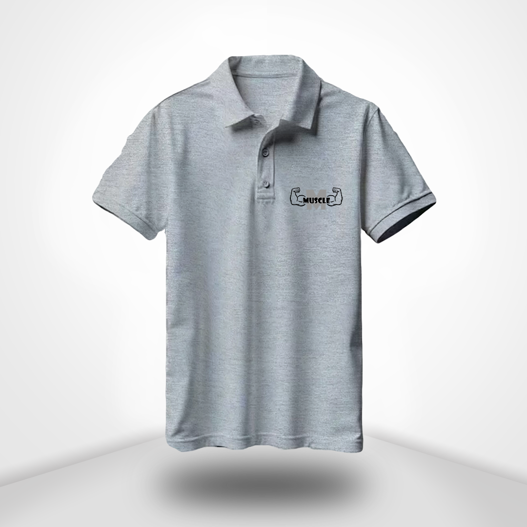 Muscle Polo Neck Half Sleeve T-Shirt