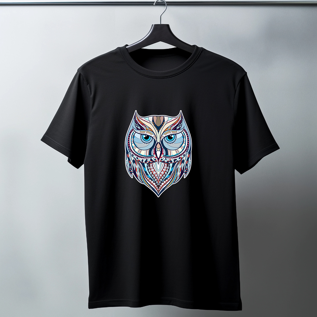 Owl Art Half Sleeve T-Shirt