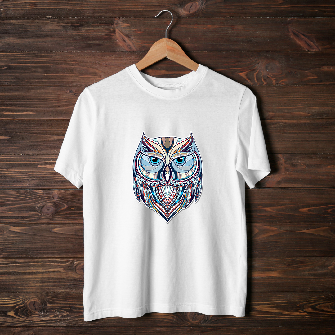 Owl Art Half Sleeve T-Shirt