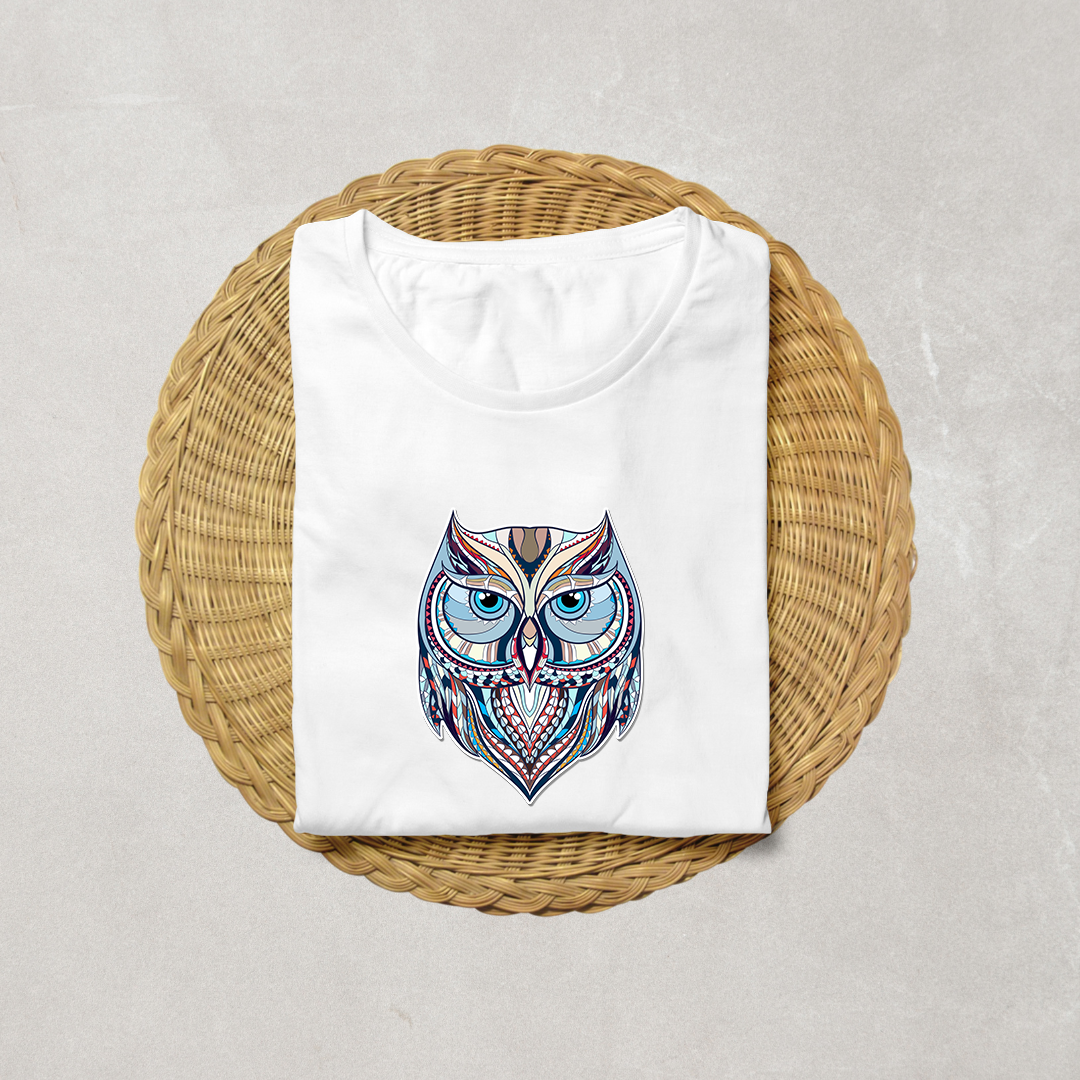 Owl Art Half Sleeve T-Shirt