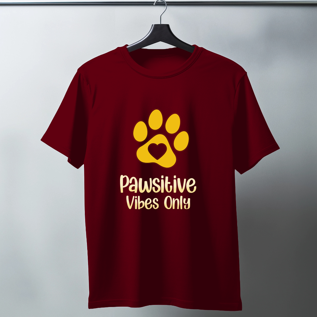 Pawsitive Vibes Only Half Sleeve T-Shirt