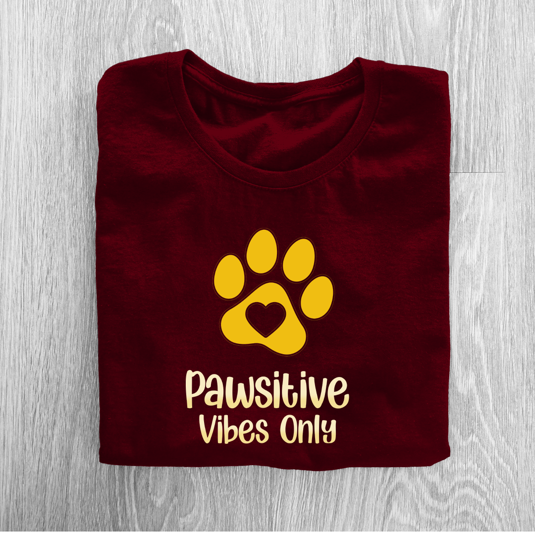 Pawsitive Vibes Only Half Sleeve T-Shirt
