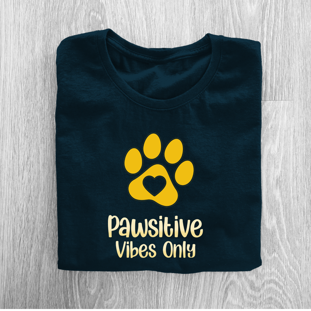 Pawsitive Vibes Only Half Sleeve T-Shirt