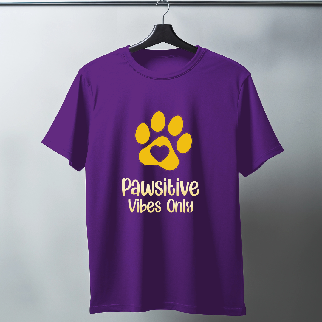 Pawsitive Vibes Only Half Sleeve T-Shirt