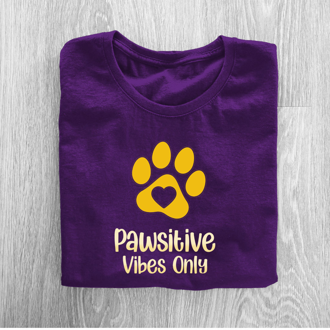 Pawsitive Vibes Only Half Sleeve T-Shirt