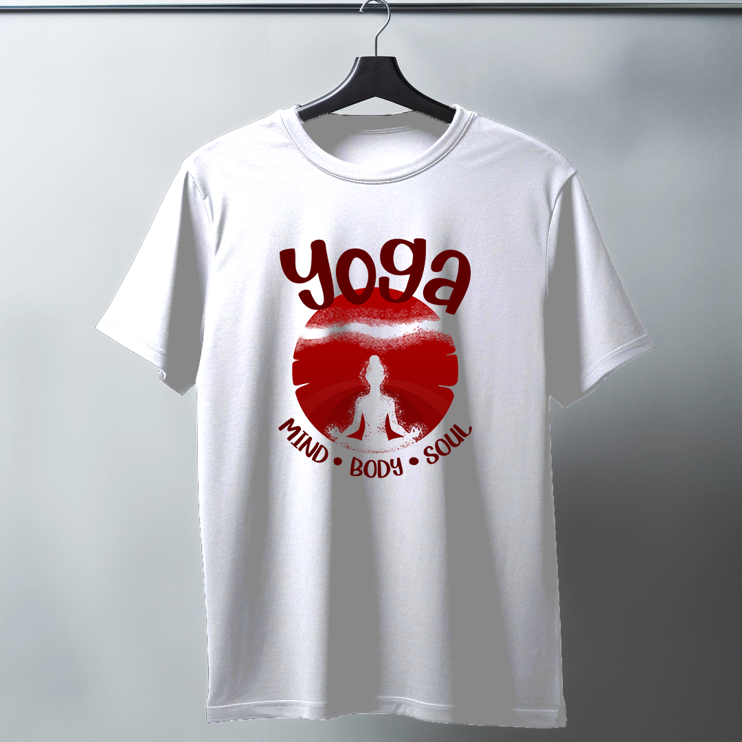 Yoga Mind Body Soul Half Sleeve T-Shirt