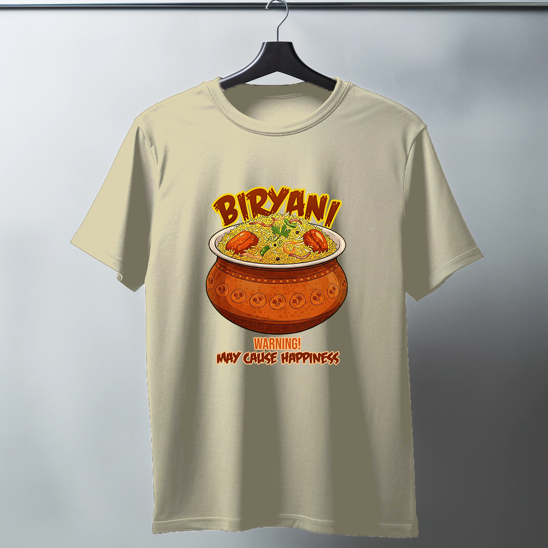 Biryani Warning Half Sleeve T-Shirt