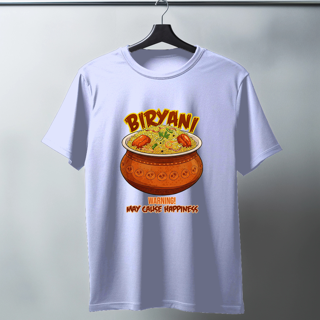 Biryani Warning Half Sleeve T-Shirt