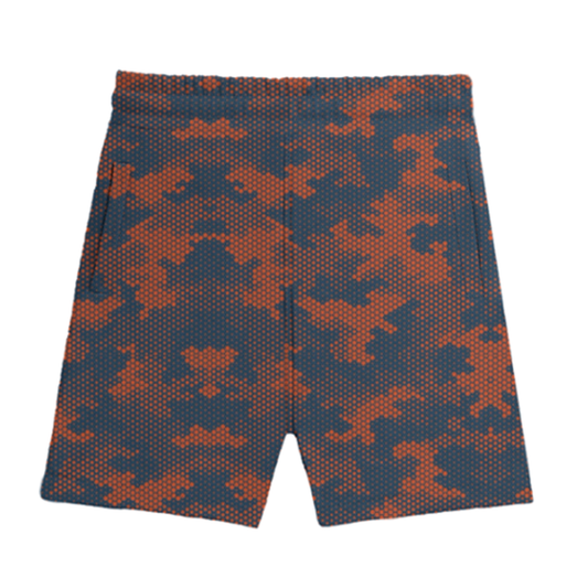 Blue And Red Honeycomb Sports Shorts