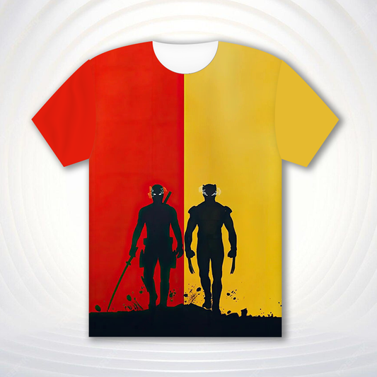 Deadpool Wolverine Art Half Sleeve T-Shirt