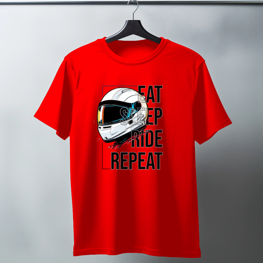 Eat Sleep Ride Repeat Half Sleeve T-Shirt