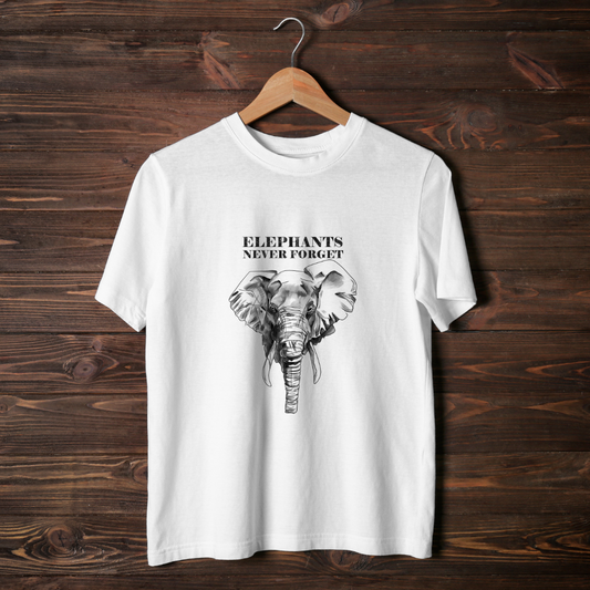 Elephants Never Forget Half Sleeve T-Shirt