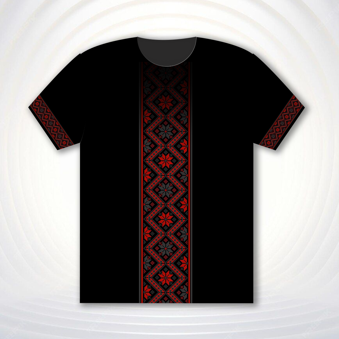 Embroidery Pattern Half Sleeve T-Shirt