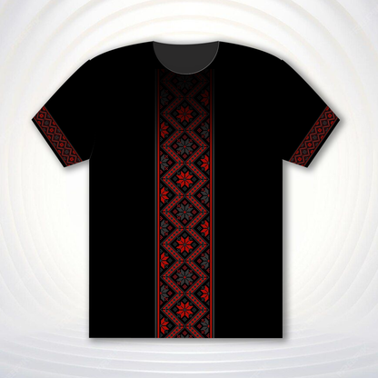 Embroidery Pattern Half Sleeve T-Shirt