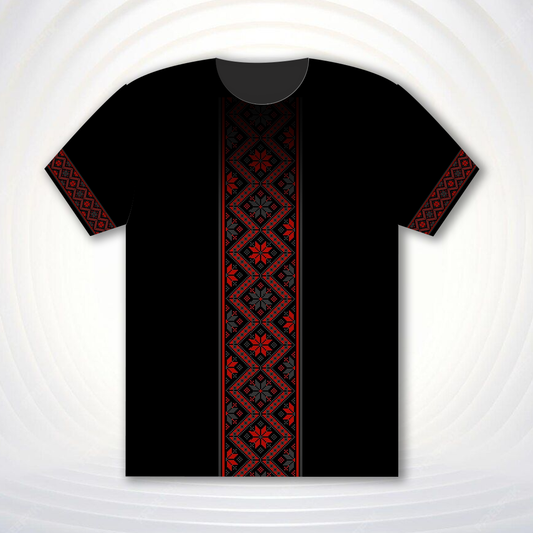 Embroidery Pattern Half Sleeve T-Shirt