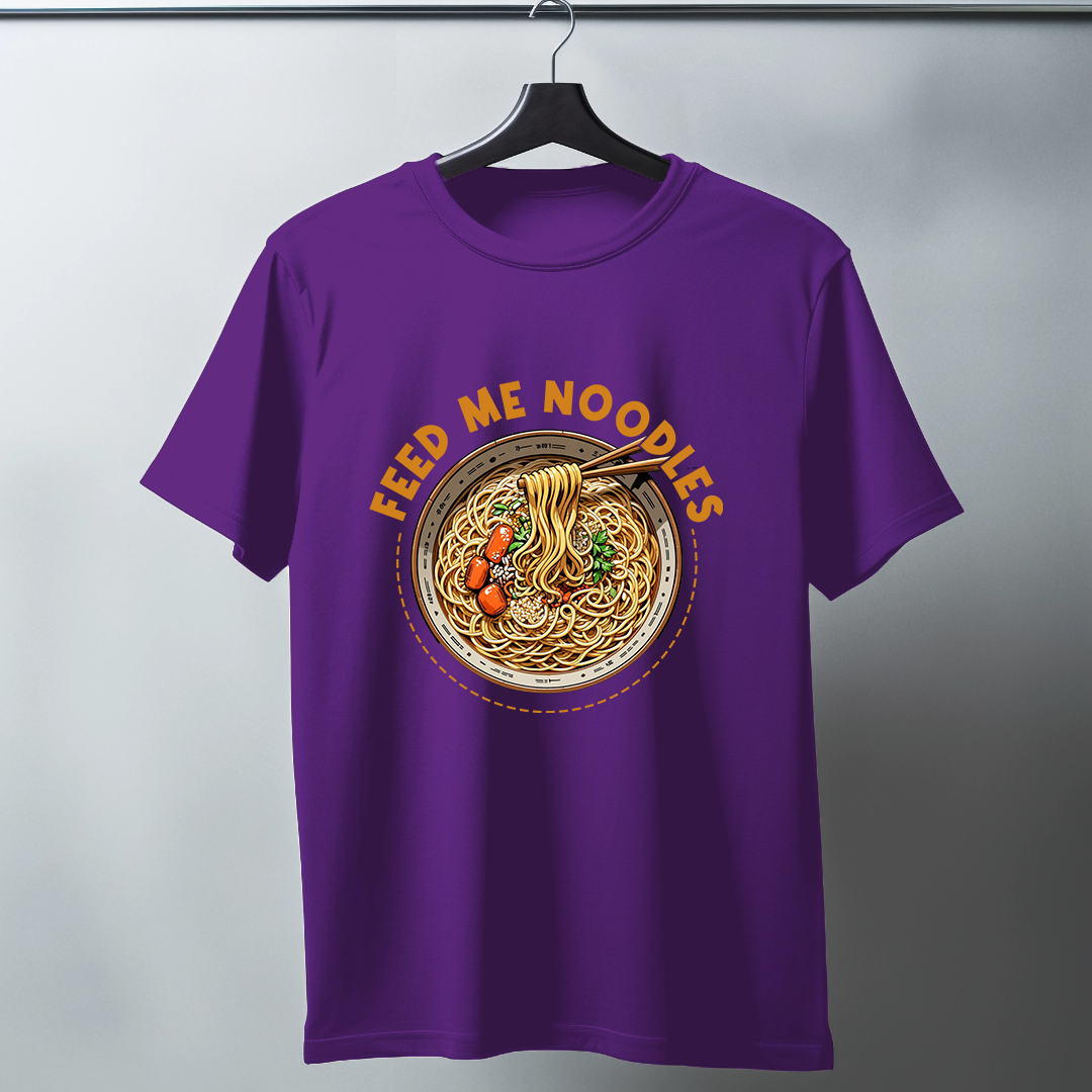 Feed Me Noodles Half Sleeve T-Shirt