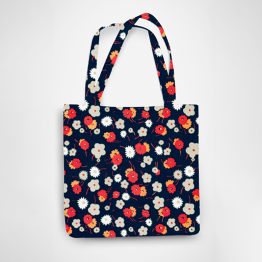 Floral Pattern Tote Bag with Zipper v2
