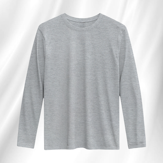Grey Melange Full Sleeve T-Shirt