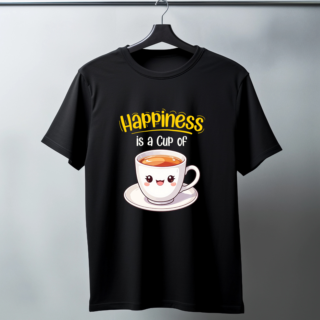 Happiness Is A Cup Of Tea Half Sleeve T-Shirt
