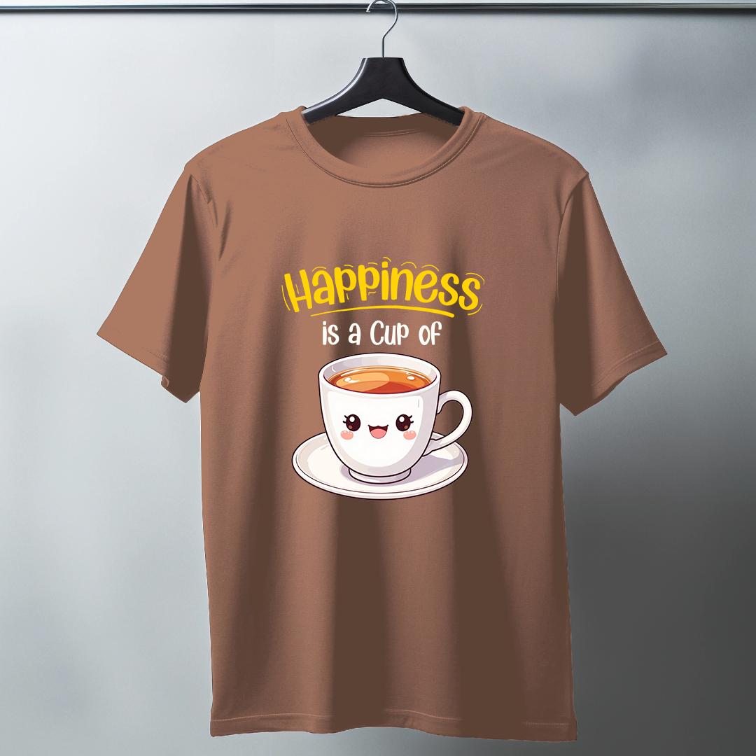 Happiness Is A Cup Of Tea Half Sleeve T-Shirt