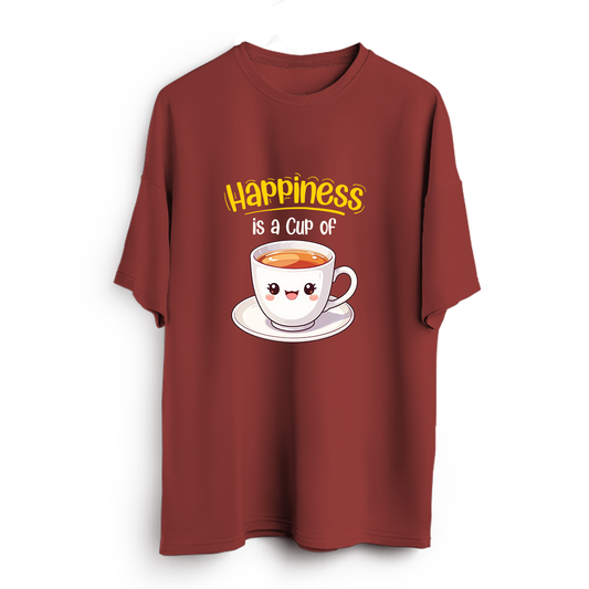 Happiness Is A Cup Of Tea Oversized T-Shirt